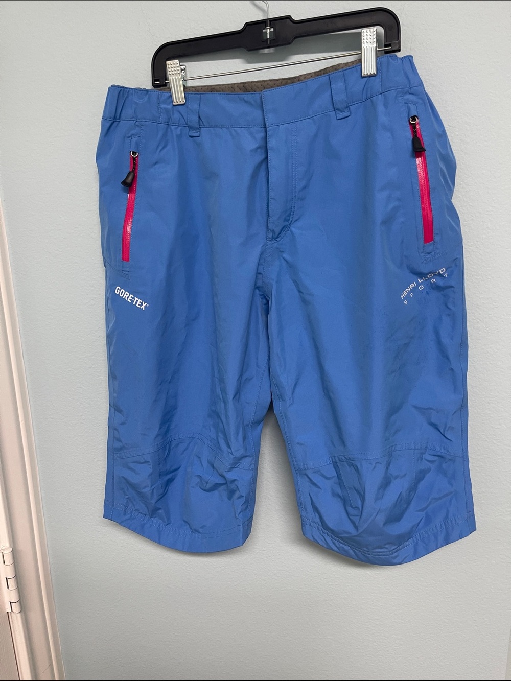 Henri Lloyd Blue Hybrid GORE-TEX Shorts with Pink Zip Accents